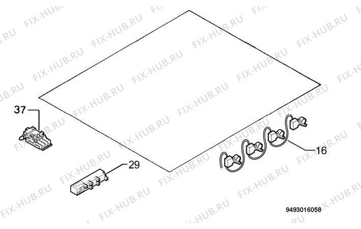 Взрыв-схема плиты (духовки) Rex Electrolux PB64UV - Схема узла Electrical equipment 268